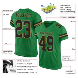 Custom Grass Green Black-Old Gold Mesh Authentic Football Jersey Custom Grass Green Black-Old Gold Mesh Authentic Football Jersey