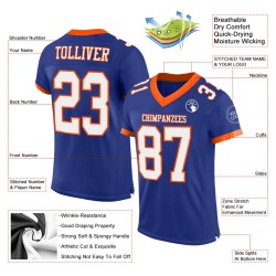 Custom Royal White-Orange Mesh Authentic Football Jersey Custom Royal White-Orange Mesh Authentic Football Jersey